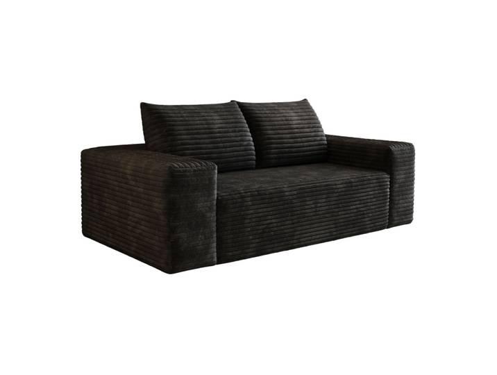 Canapé modulaire en velours polyester côtelé noir