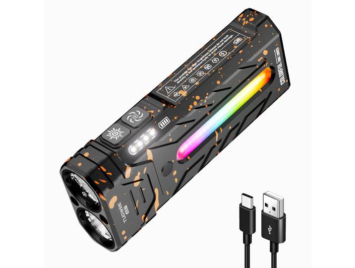 Lampe de poche LED Portable multifonctionnelle innovante 5200LMS avec torche magnétique, parfaite pour la randonnée, les aventures en Camping