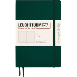 Leuchtturm 1917 Notizbuch A5, gepunktet, Softcover, 123 Seiten, waldgrün, 80 g/m2