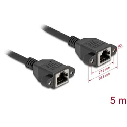 DELOCK Verlängerungskabel S/FTP RJ45 BU -> BU Cat6A 5.00m sw