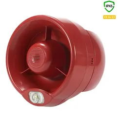 RielloFire konventionelle Wandsirene CWS100-AV mit Blitz, rot