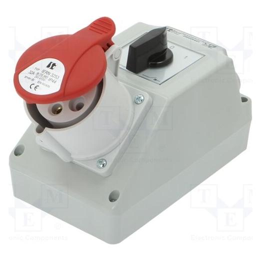 Spamel Installationssatz mit 32A 5P 0-1 Steckdose (ZI02R441) (ZI02R441)