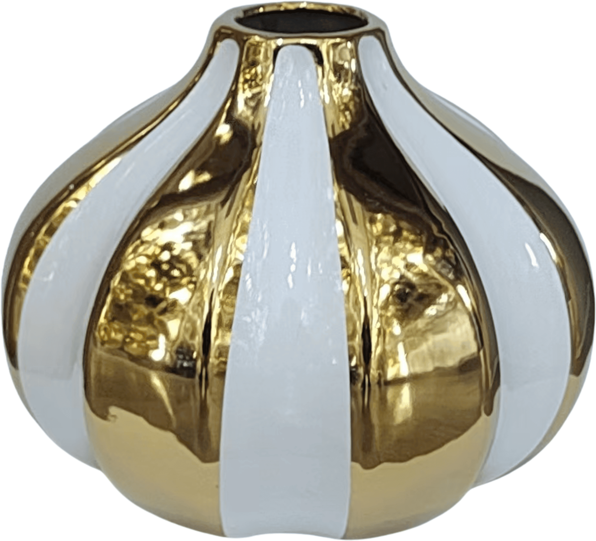 Sedona Gold & White Striped Vase