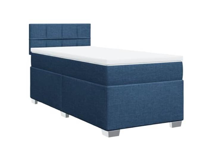 Makastle Boxspringbett mit Matratze Blau 90x200 cm Stoff Taschenfederkernmatratze