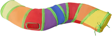 Inspire Picks Rainbow Hide Collapsible Cat Tunnel Toy For Indoor Cats b1