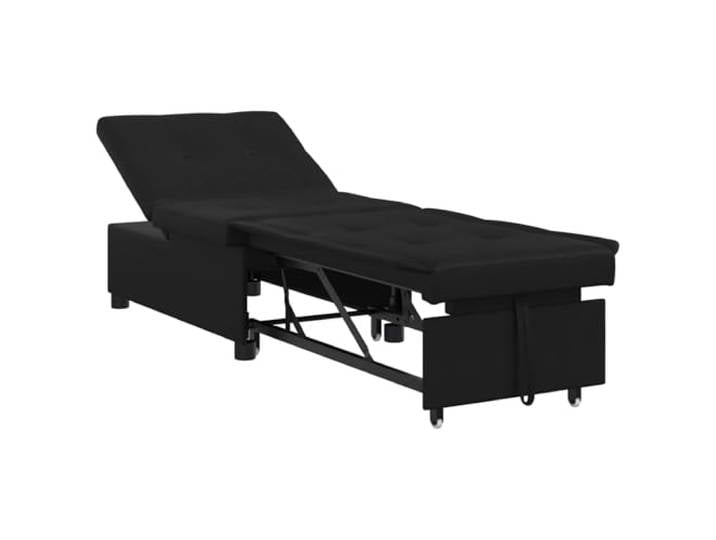 KUTYWEXFM Schlafsofa Ausziehbar Mikrofaser Einzelsofa Schwarz 194x67x82 cm Kompakte Schlafcouch aus Mikrofaser für Wohnzimmer und Gästezimmer, schnell zum Bett umklappbar mit stabilen Pfostenbeinen.