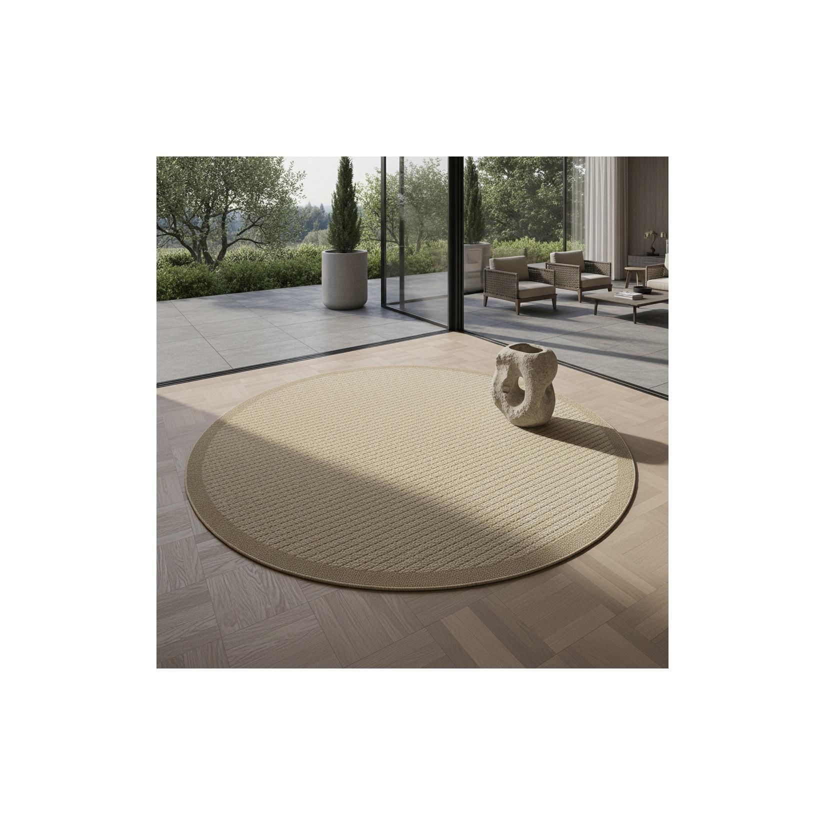 Teppich Outdoor DAFNE in Beige, einfarbig, Ø 200 cm