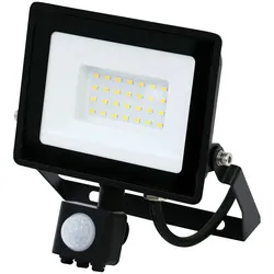HWH LED Fluter, 110°, 30W, 4000K, 2500lm, IP44, mit PIR-Sensor, schwenkbar, schwarz BLU-49541