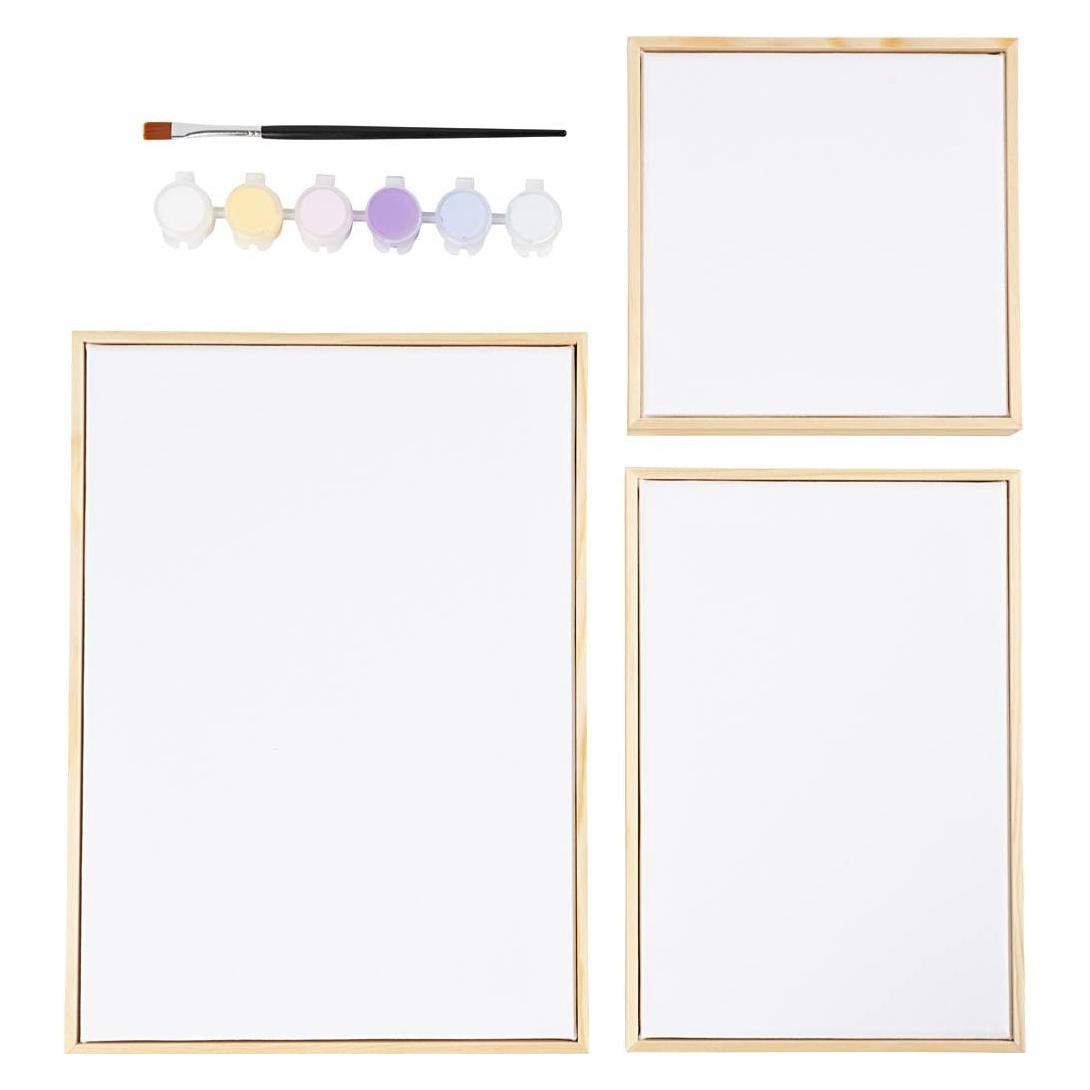 Creativ Company Leinwand mit Farbe und Pinsel im Set (23 x 7 cm) (257269)