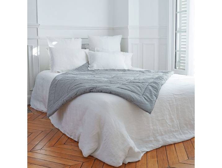 Edredon courtepointe en coton imprimé motif vichy 140 x 150 cm Ro