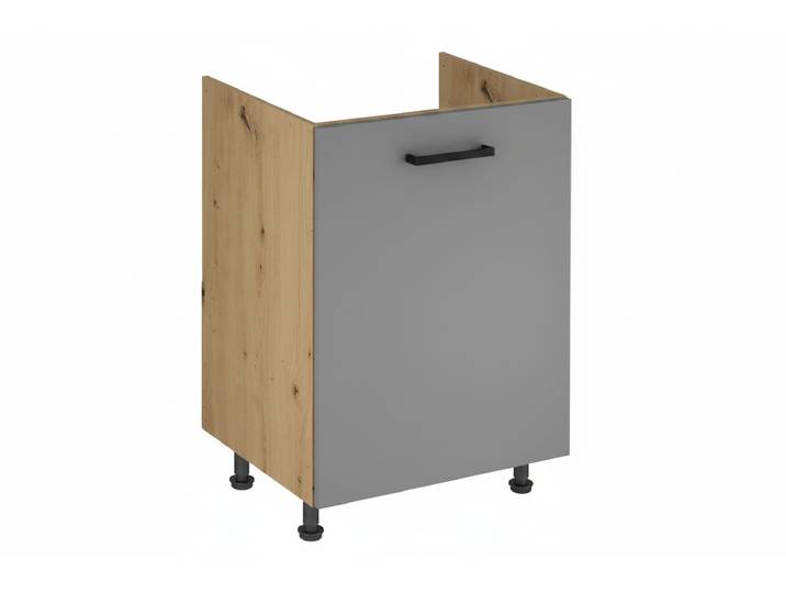 Spülenunterschrank D60Z P/L – Velora – Beige – Griff aus Metall