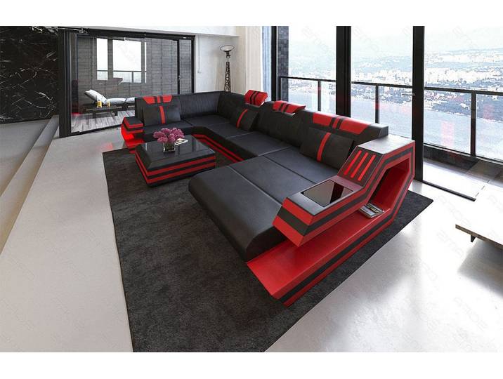 Wohnlandschaft Ravenna U-Form in Leder