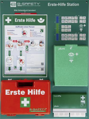 B-SAFETY EH-ST9-157 Erste Hilfe-Station DIN 13157, DIN EN 15154-4:2009 600 x 800 x 150 Rot, Grün
