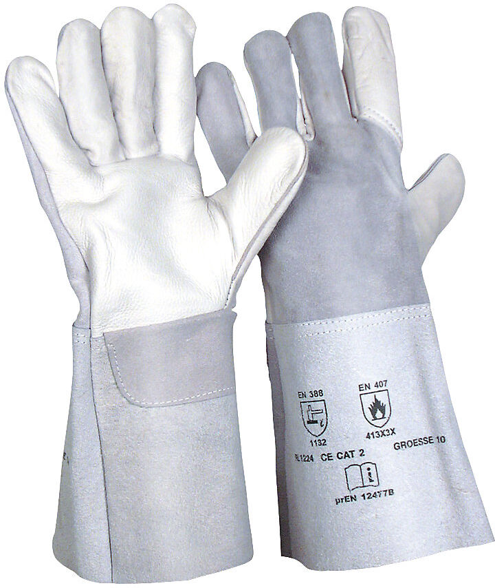 kaiserkraft Hitzeschutz-Handschuhe, Leder, VE 12 Paar, Größe 10, ab 5 VE