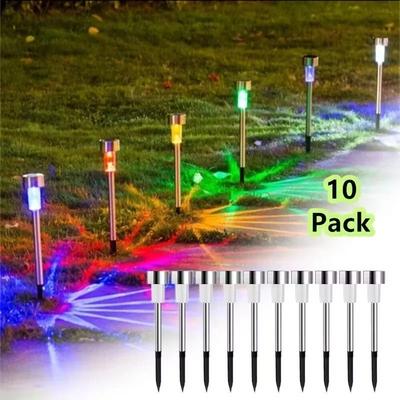 Uplift Essentials Outdoor Solar Garden Pathway Lights Set rgb