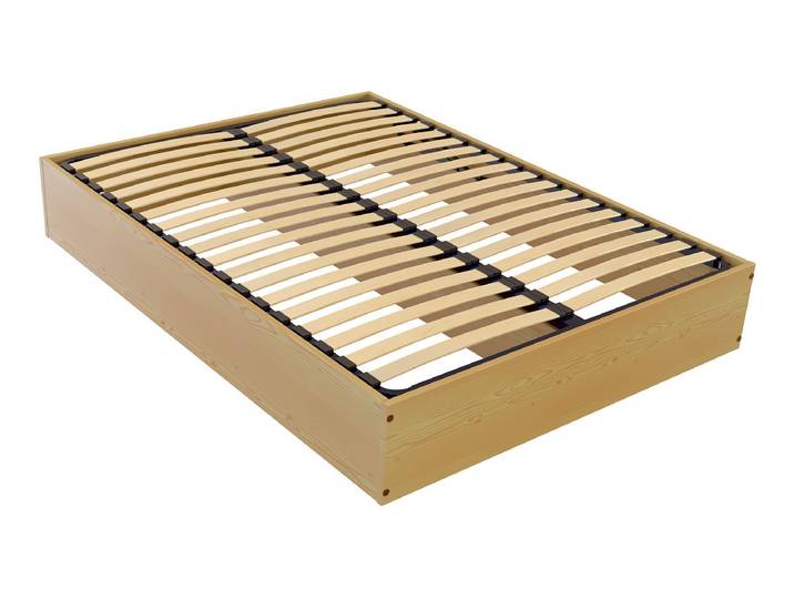 Lit coffre 2 places bois massif robuste - 160x200 160x200 Miel