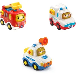 VTech - Tut Tut Baby Flitzer - 3er Set Einsatzfahrzeuge (Feuerwehrauto, Rettungswagen, Polizei)