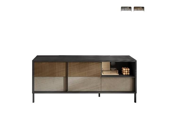 Produce Shop TV-Möbel für Wohnzimmer, modernes Design, 2 Türen, 1 Schublade, 156 x 40 x 64 cm, Saban – Beige