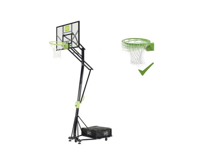 Exit Toys Basketballkorb, Grün, Schwarz, Metall, Kunststoff, 117x365x220 cm, EN 71, höhenverstellbar, Standfuß mit Rollen, Freizeit, Sport & Fitness, Ballsport, Basketballkörbe