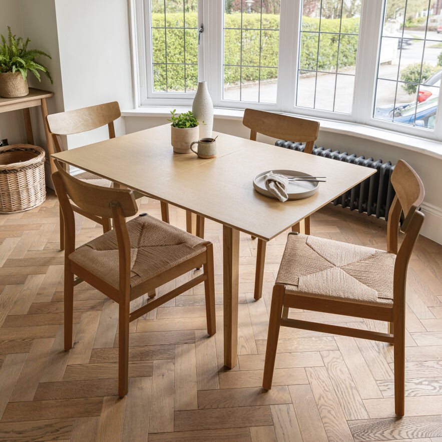 Bay Isle Home Tenaya 4 -Person Dining Set Oak 4