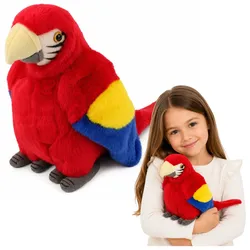 Plüschpapagei, Ara, exotischer Vogel, Kuscheltier, rot, 24 cm