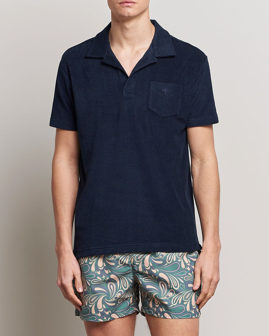 OAS Short Sleeve Terry Polo Navy men L Blå