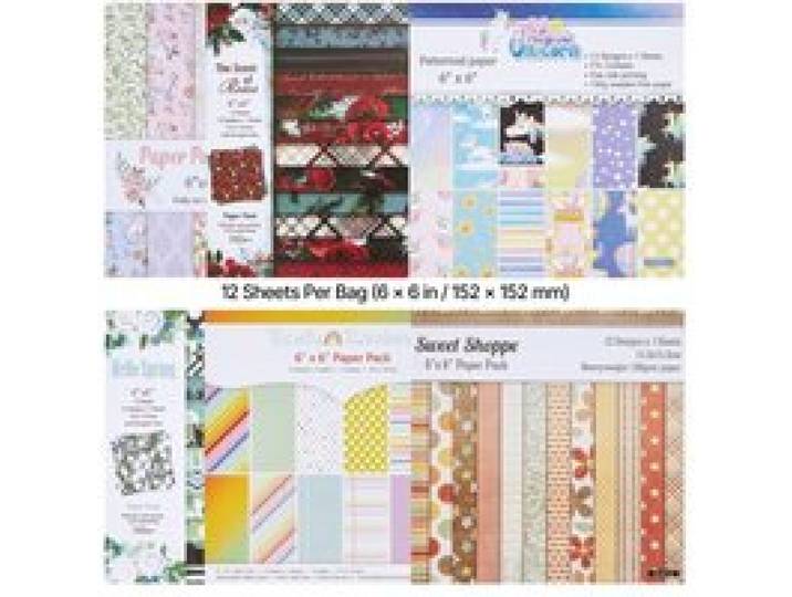 VEVOR Papier de Scrapbooking, 72 Feuilles de Papier à Motifs Variés, 152 mm, Compatible avec Machine de Découpe et de Gaufrage VEVOR, pour Décoration, Scrapbooking, Création de Cartes et Bricolage