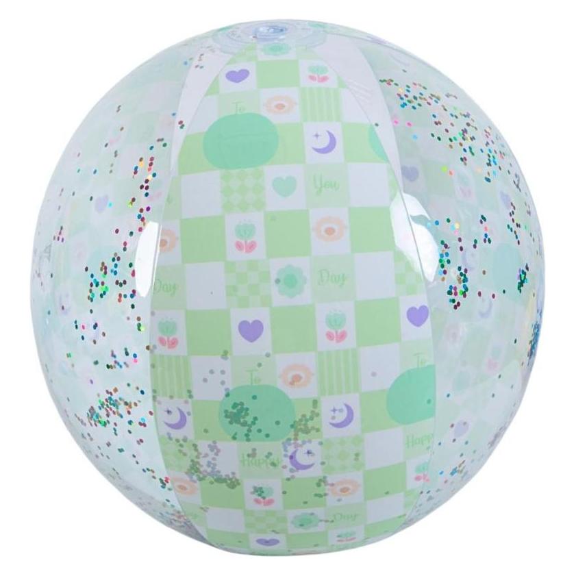 Jilong PIŁKA PLAŻOWA DMUCHANA 50CM BROKAT ZIELONY 53197 (71442339)