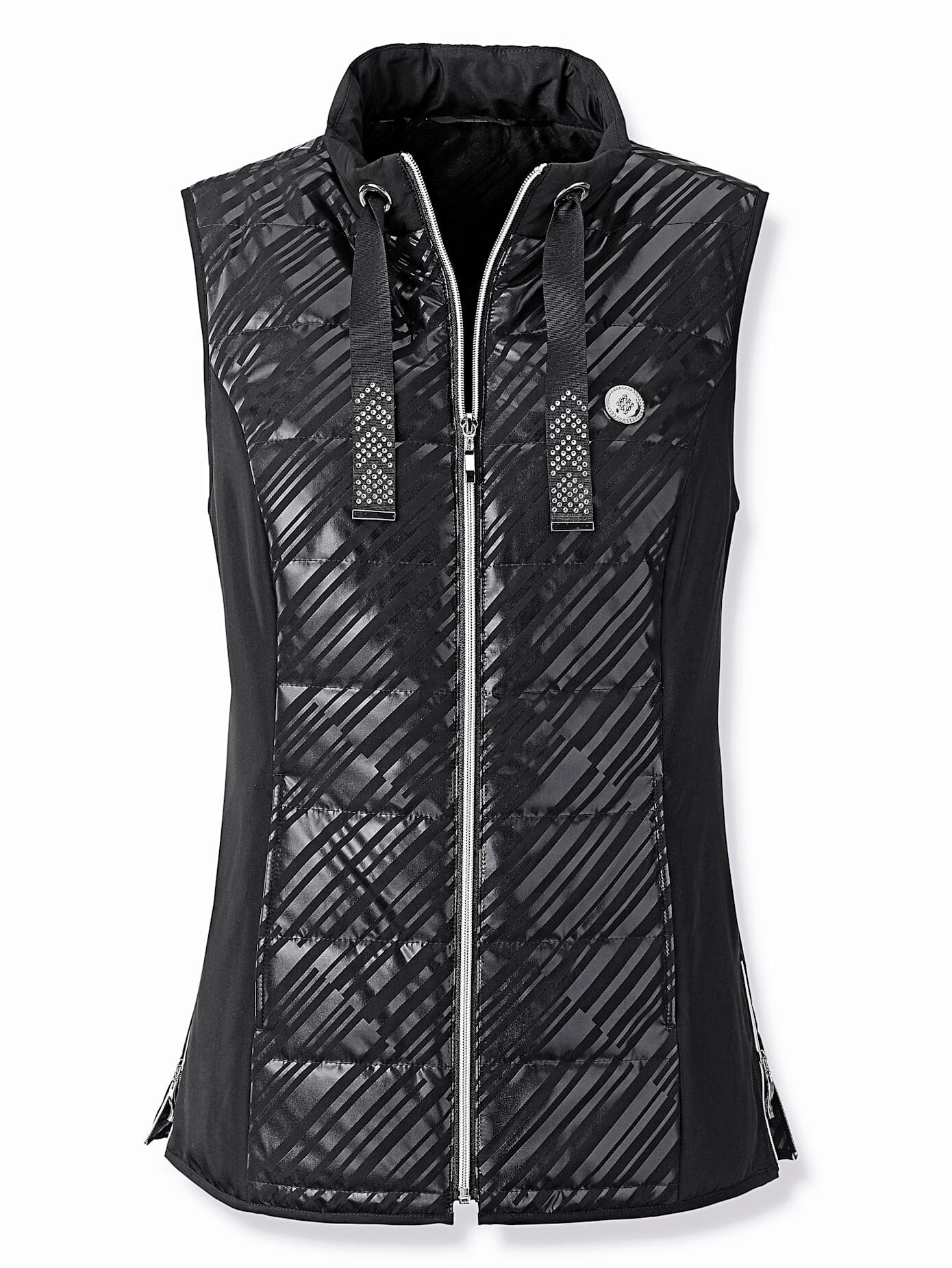 Steppweste INSPIRATIONEN, Damen, Gr. 38, schwarz, 100% Polyester, unifarben, Westen Steppweste schwarz 38