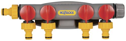 Hozelock 2150R0000 4-Wege-Verteiler 12 - 15 mm (1/2") Ø mit Regulierventil