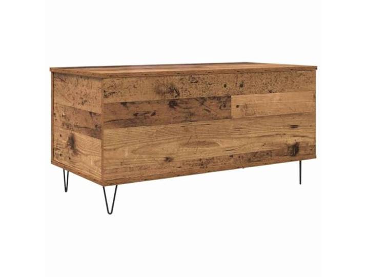 Couchtisch Altholz 90 x 44.5 x 45 cm Engineering Wood, mattes Finish, Storage under the Cover, Hairpin Füße, Metallakzente, Wohnzimmer
