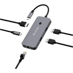 Verbatim USB-C Pro Multiport Hub 5 Port CMH-05 32150 (USB-C, 5 Ports), Dockingstation + USB Hub, Silber