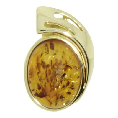 Kettenanhänger OSTSEE-SCHMUCK "Ostsee-Schmuck Anhänger Gleiter-Resi Anhänger Gleiter-Resi", gelb, Schmuckanhänger, Damen, 24 x 15mm, Gelbgold 333, 3,9 g, Kettenanhänger