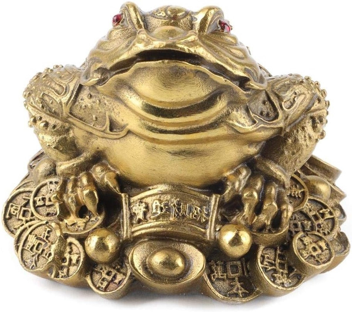 Gouden driepotige pad figuur voor Feng Shui, decoratie voor rijkdom en geluk