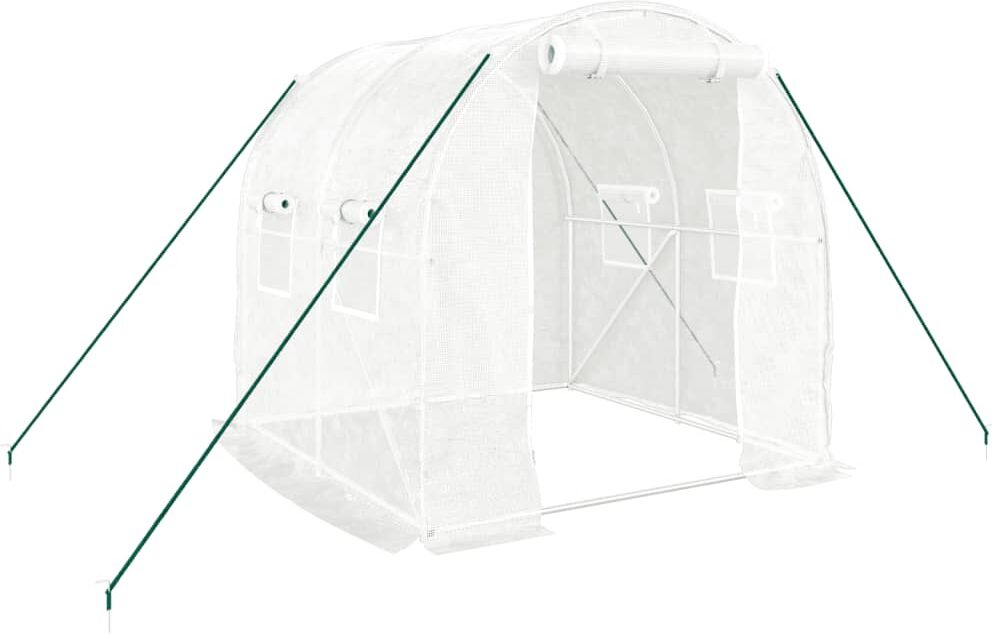 vidaXL Serre avec cadre en acier blanc 4 m² 2x2x2 m