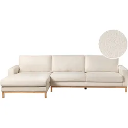 ECKSOFA 4-Sitzer Bouclé Weiß rechtsseitig Siggard