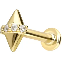 14 Karat Gold Labret mit Innengewinde MOISSANITE + 2 SPITZEN