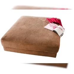 KAWOLA Big Hocker MADELINE Polsterhocker Cord rost