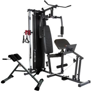 Hammer-Sport Kraftstation Ferrum TX4, mit Gewichtsblock, Beinpresse, Rückentrainer, & Kabelzug, Trainingsgewicht 80 kg