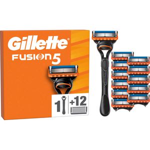Gillette Nassrasierer Fusion5, für Herren, 5-fach Klinge, mit 12 Klingen