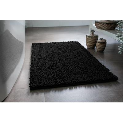 Badematte WECON HOME BASICS "Benno", schwarz, H:22mm, Polyester, Badematten, Badematte, waschbar, rutschfest, sehr weich, strapazierfähig, Chenille, robust