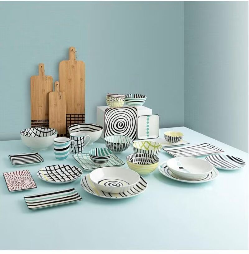 Set De Cuencos De Cerámica Quid Diseño Geométrico Multicolor Ref 1169434 Talla Única Unisex