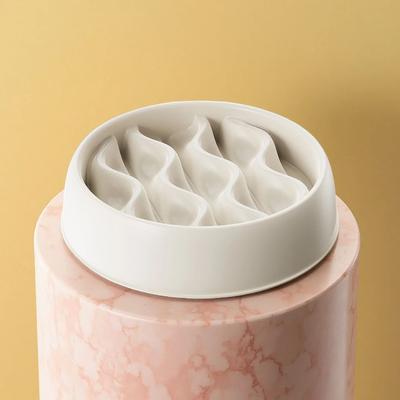 Uplift Treasures Dual Slow Feeder Cat Bowl Set white