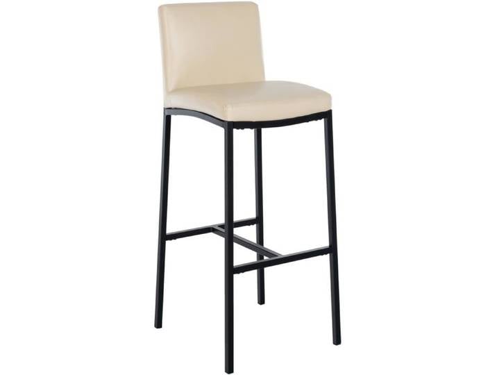 Tabouret de Bar avec Dossier Freeport Chaise de Bar rembourrée Chaise de comptoir Moderne avec Cadre métallique Noir Mat et Repo