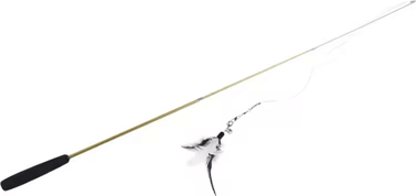 Inspire Curations Extendable Feather Chase Wand Cat Teaser Wand For Interactive Play & Exercise yellow