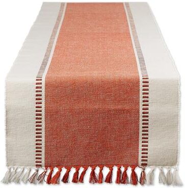 "DII Striped Fringe Ribbed Table Runner 13x72"""