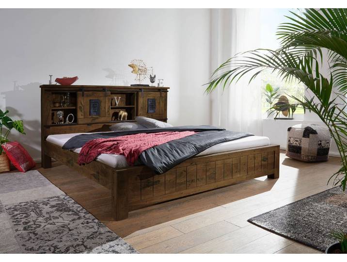Bett Mango 180x200x105 braun lackiert RAILWAY #443