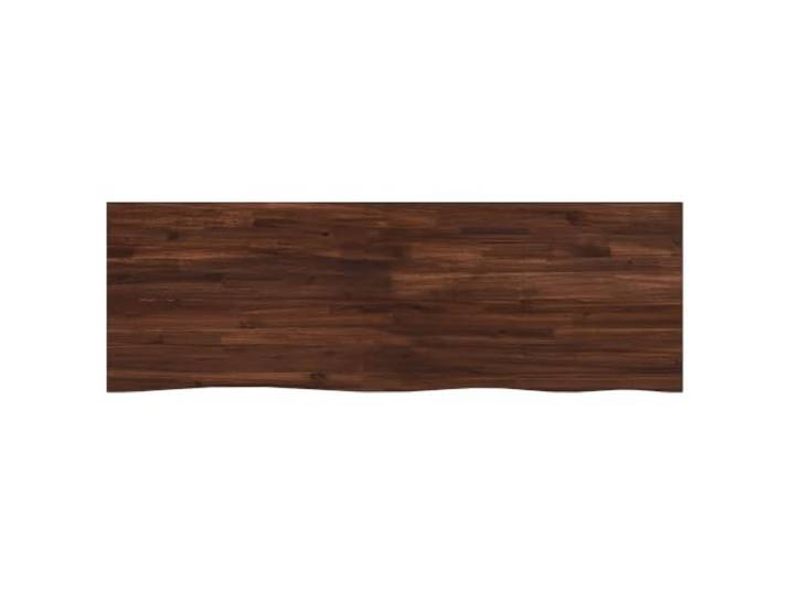 GHVBNMF Tischplatte Massivholz Akazie 150x50x3,2 cm Dunkelbraun Robuste Platte mit organischer Baumkante für Esszimmer und Home Office, natürlich gemasert.