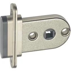 Junie, Türschloss + Schliesszylinder, Magnetschloss mit Seitenriegel, Dornmass 40mm, Zamak vernickelt (Einsteckschloss)
