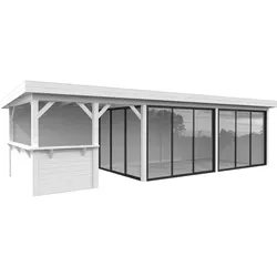 Palmako Carport/Pavillon Connect Lenna 24,9 m2 Set 419 Slide weiß lackiert